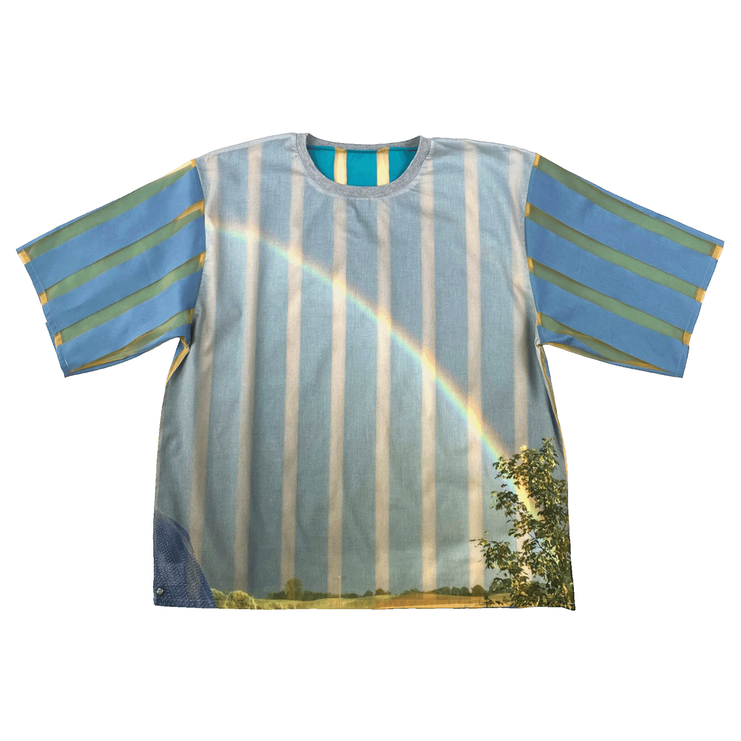 Nº77 2-Pcs T-Shirt Rainbow, Turquoise Stripe