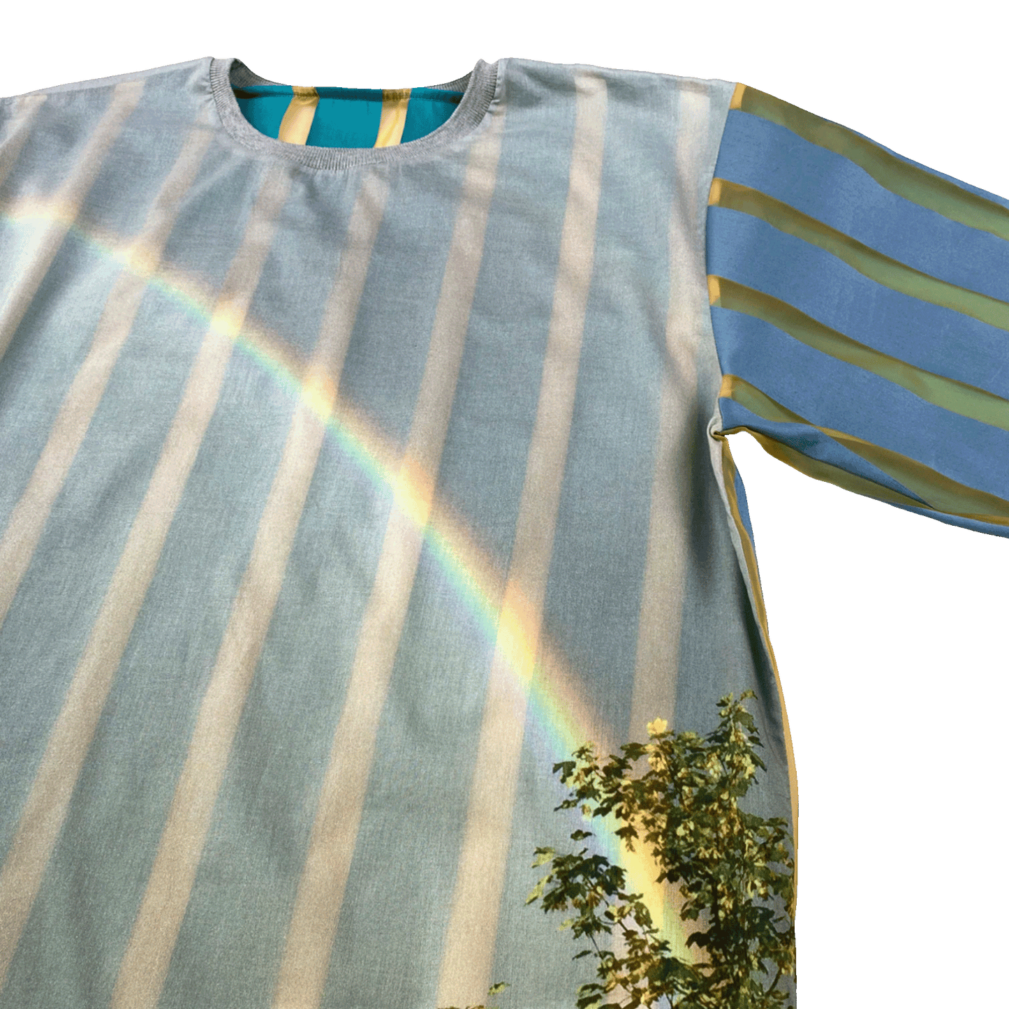 Nº77 2-Pcs T-Shirt Rainbow, Turquoise Stripe
