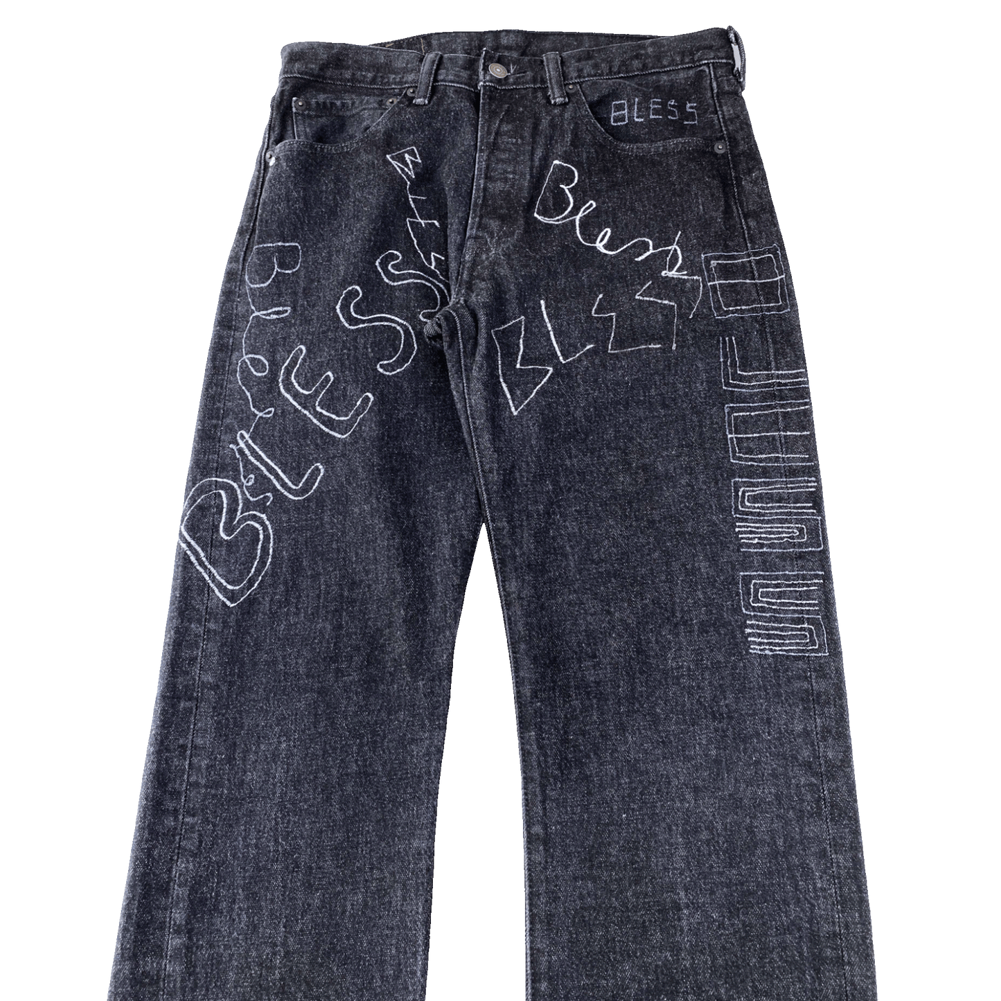 Nº74 Embroidery Jeans Vintage Levi's Black Denim / Grey