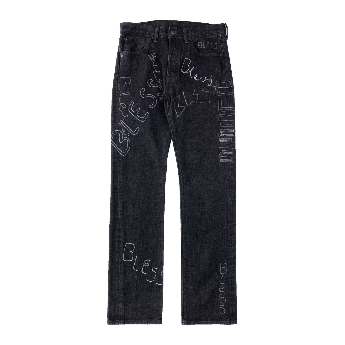 Nº74 Embroidery Jeans Vintage Levi's Black Denim / Grey