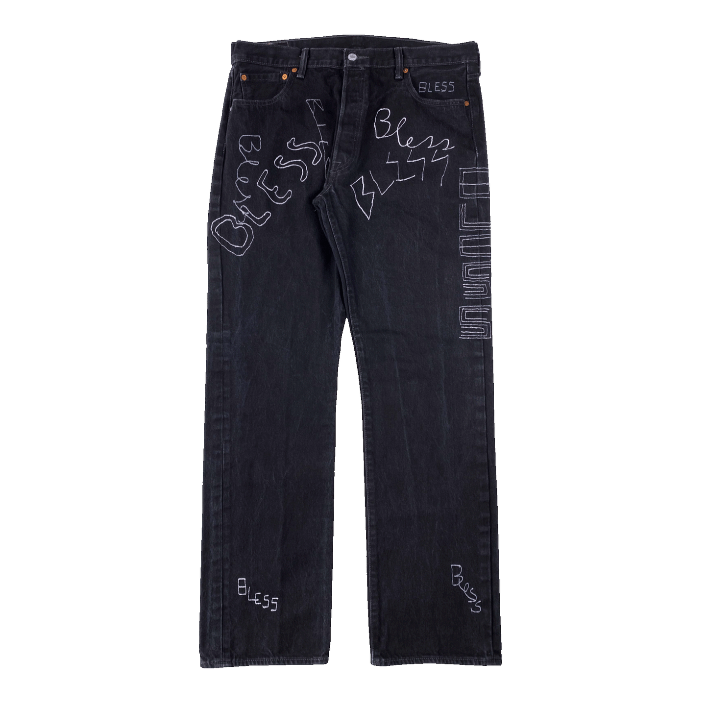 Nº74 Embroidery Jeans Vintage Levi's Black Denim / Grey