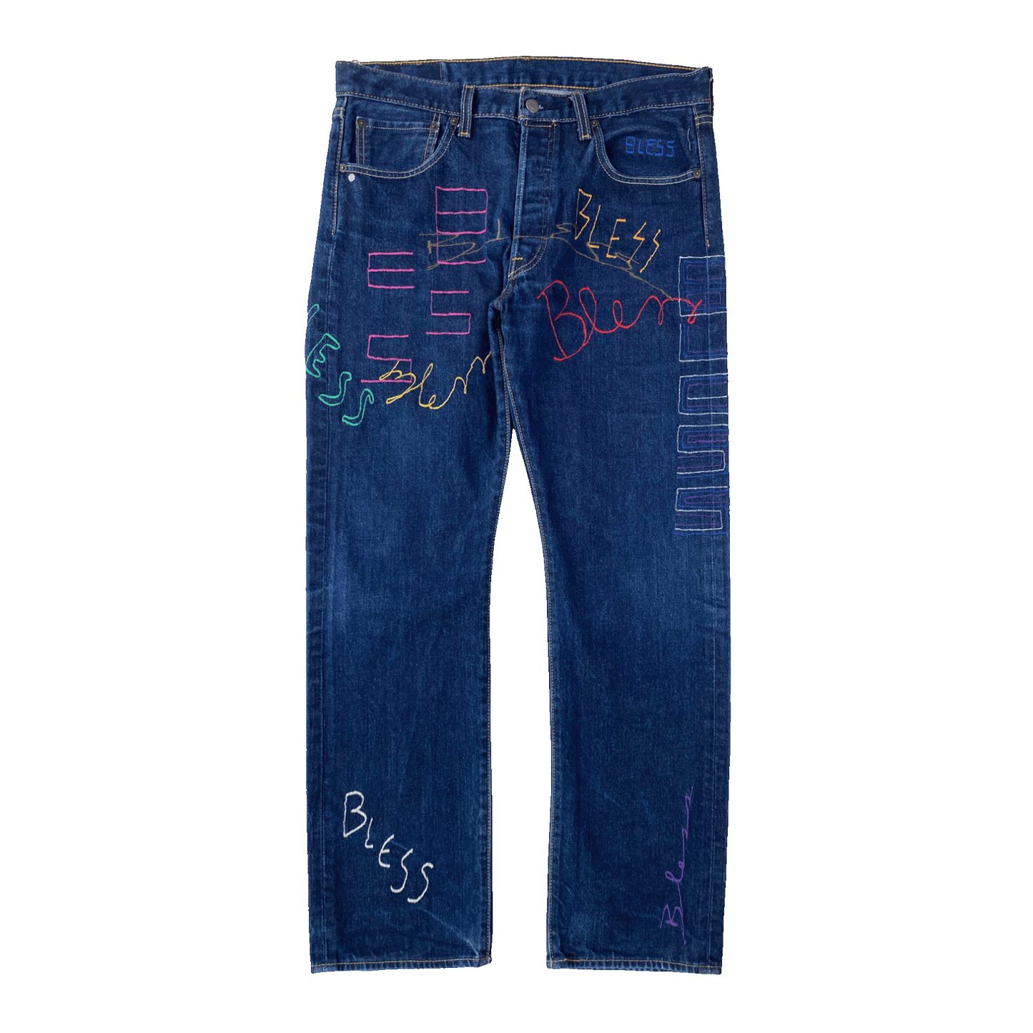 Nº71 Embroidery Jeans Vintage Levi's Denim Blue / Multicolour
