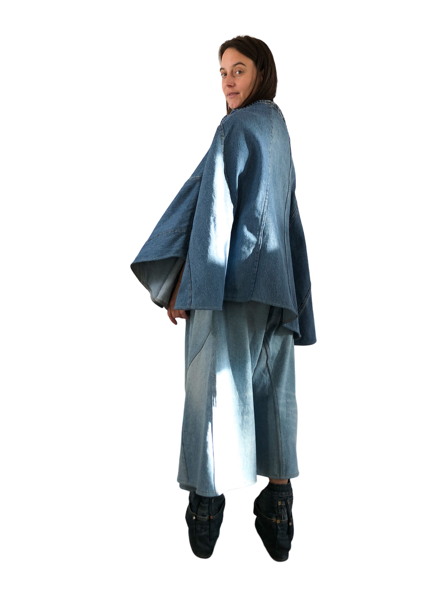 Nº73 Sweaterponcho Vintage Denim Blue