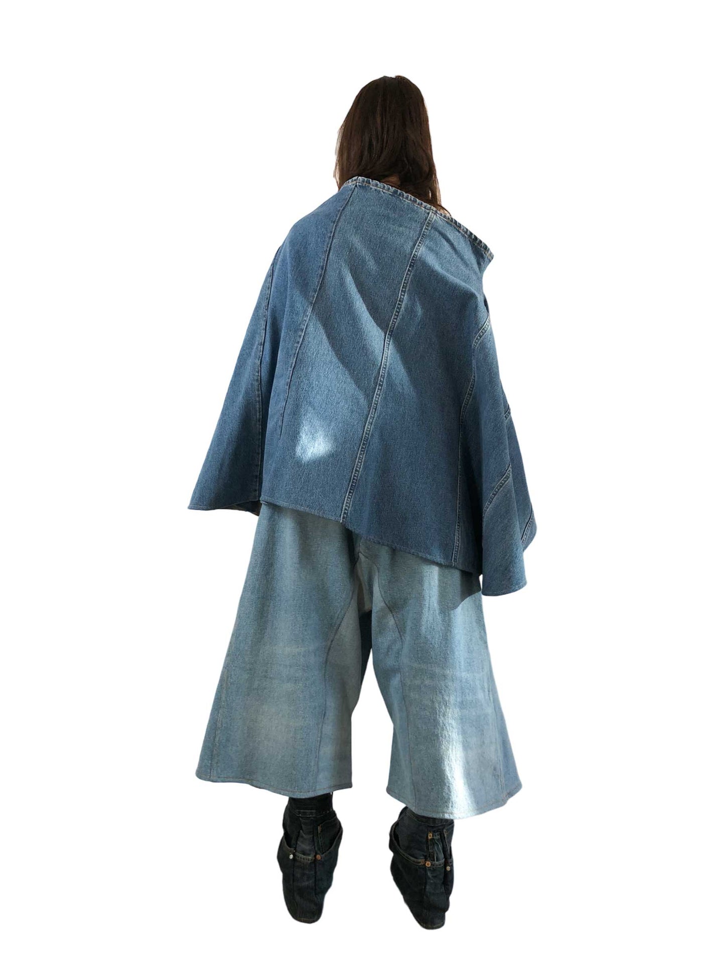 Nº73 Sweaterponcho Vintage Denim Blue