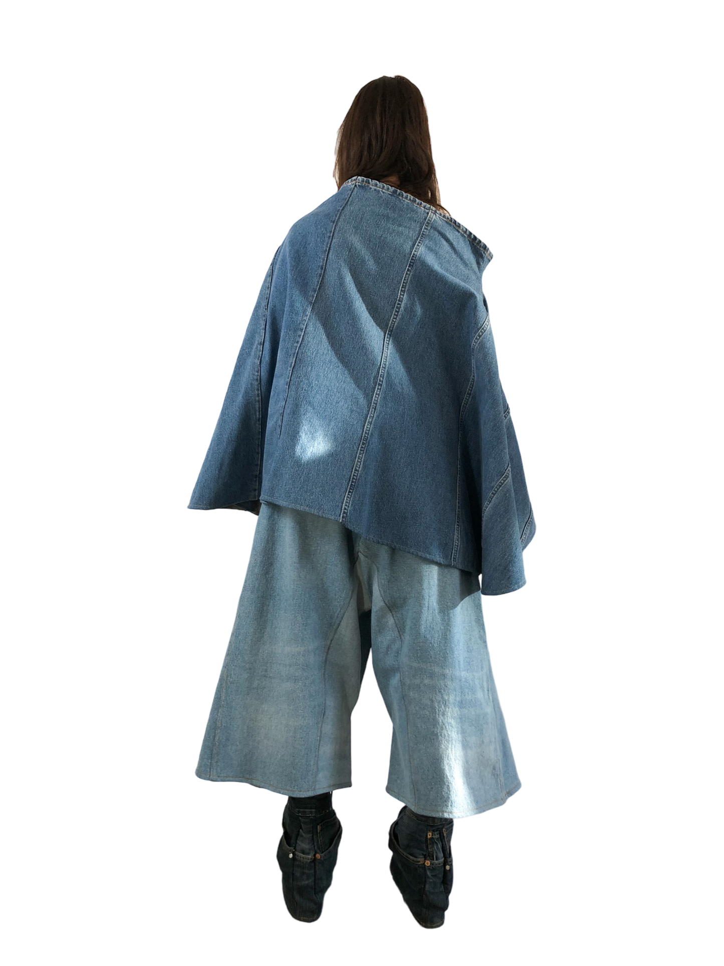 Nº73 Sweaterponcho Vintage Denim Blue