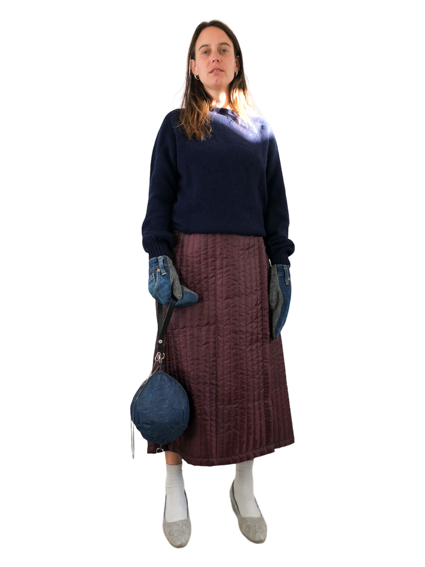 Nº75 Pocketgloves Denimknit Blue/Grey