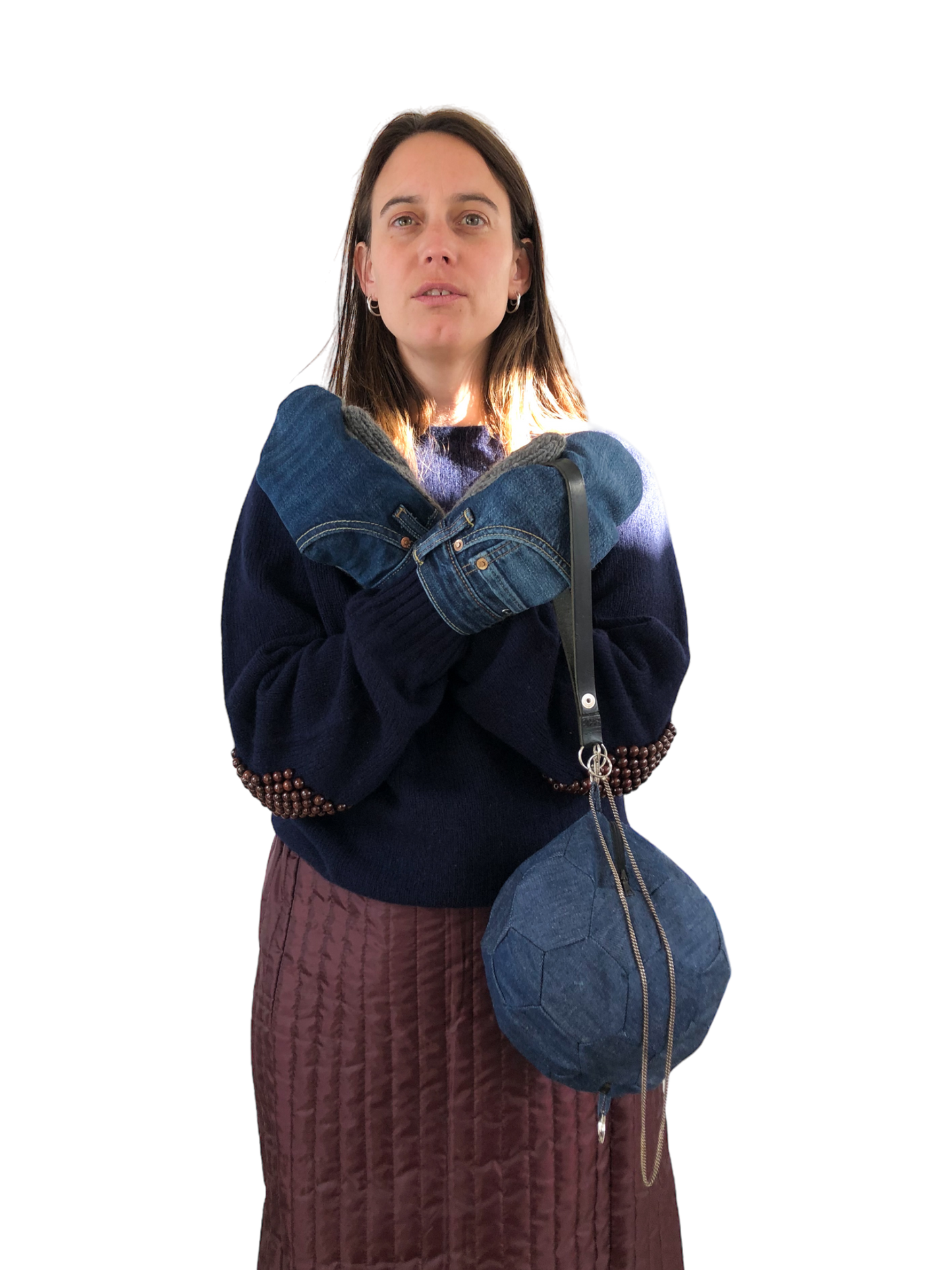 Nº75 Pocketgloves Denimknit Blue/Grey