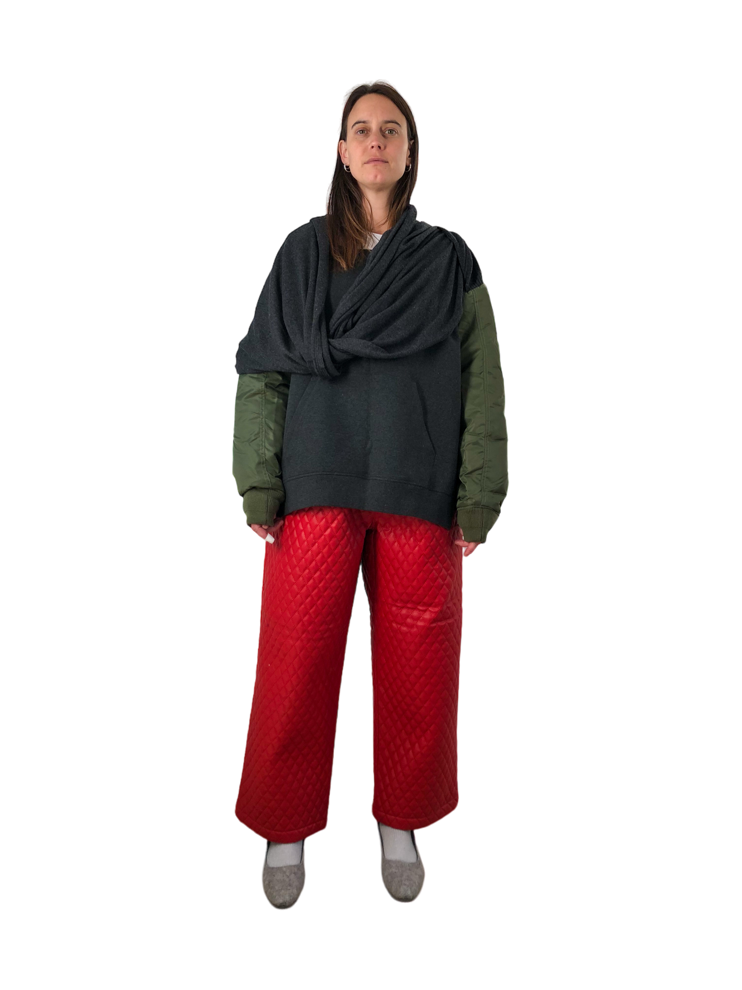 Nº75 Extended Bombersleeves Olive Grey