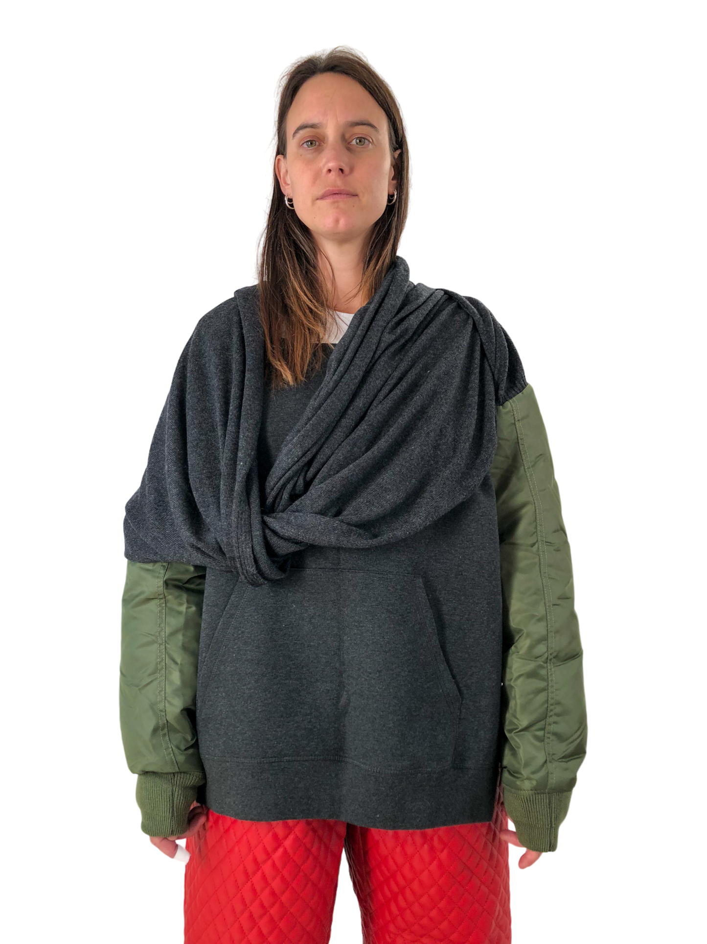 Nº75 Extended Bombersleeves Olive Grey