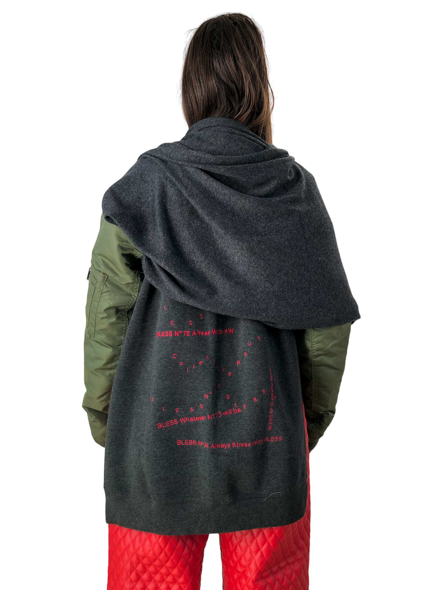 Nº75 Extended Bombersleeves Olive Grey