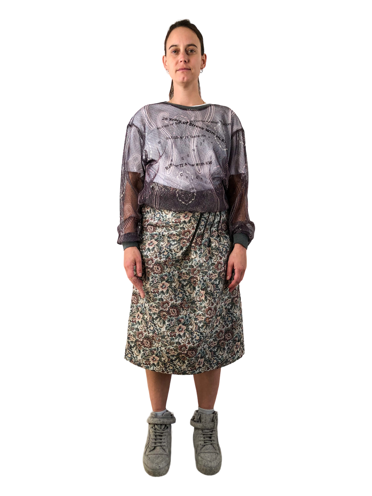 Nº74 M-Sweater Grey Paisley