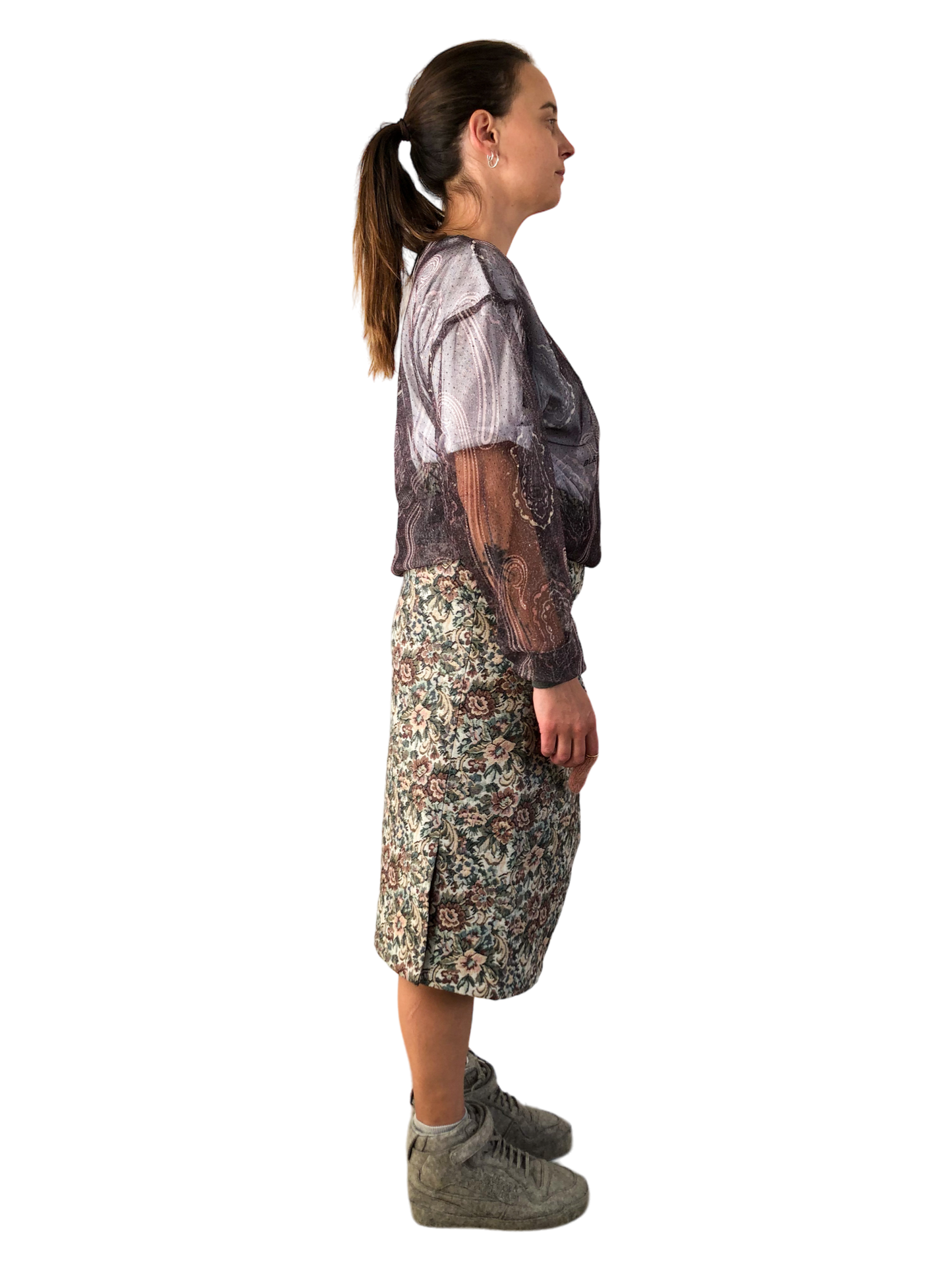 Nº75 SMLXL Skirt Flower Beige