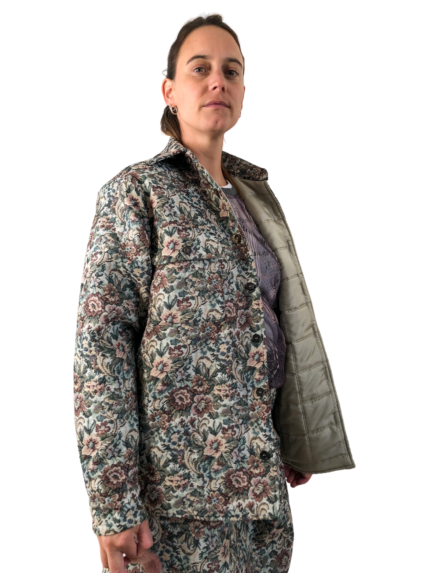 Nº75 Woodhacker Shirt Flower Gobelin Beige