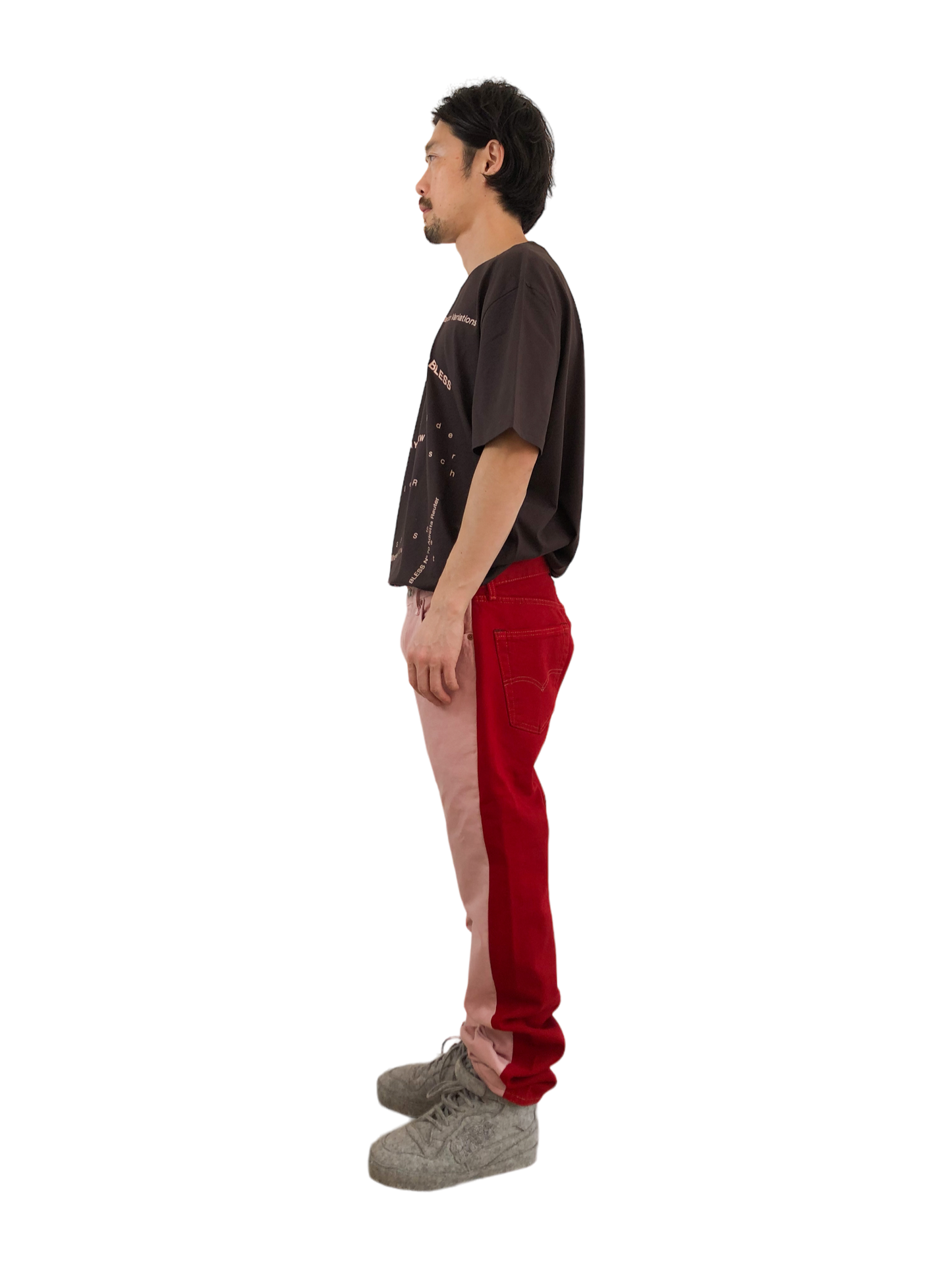 Nº73 Jeanspleatfront Rose / Red