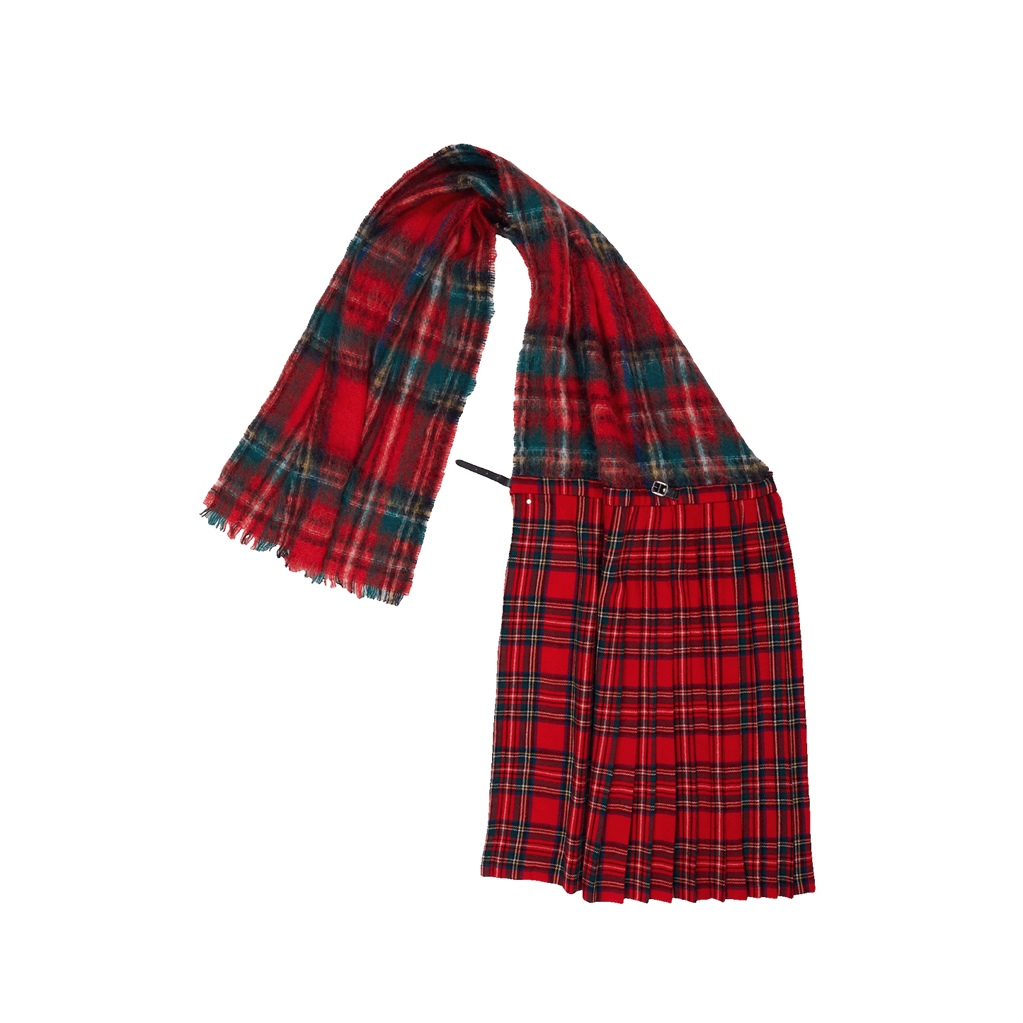Nº59 Mohairskirtscarf Red Check Mohair