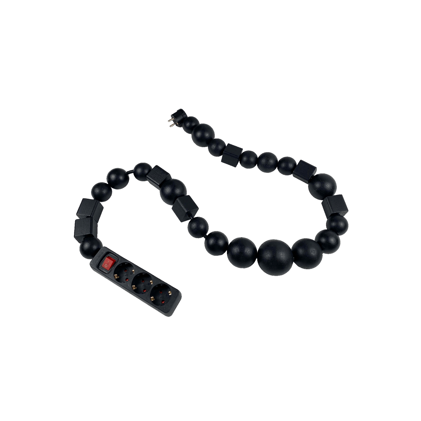 Nº26 Multiplug Black Wooden Elements 1.4m