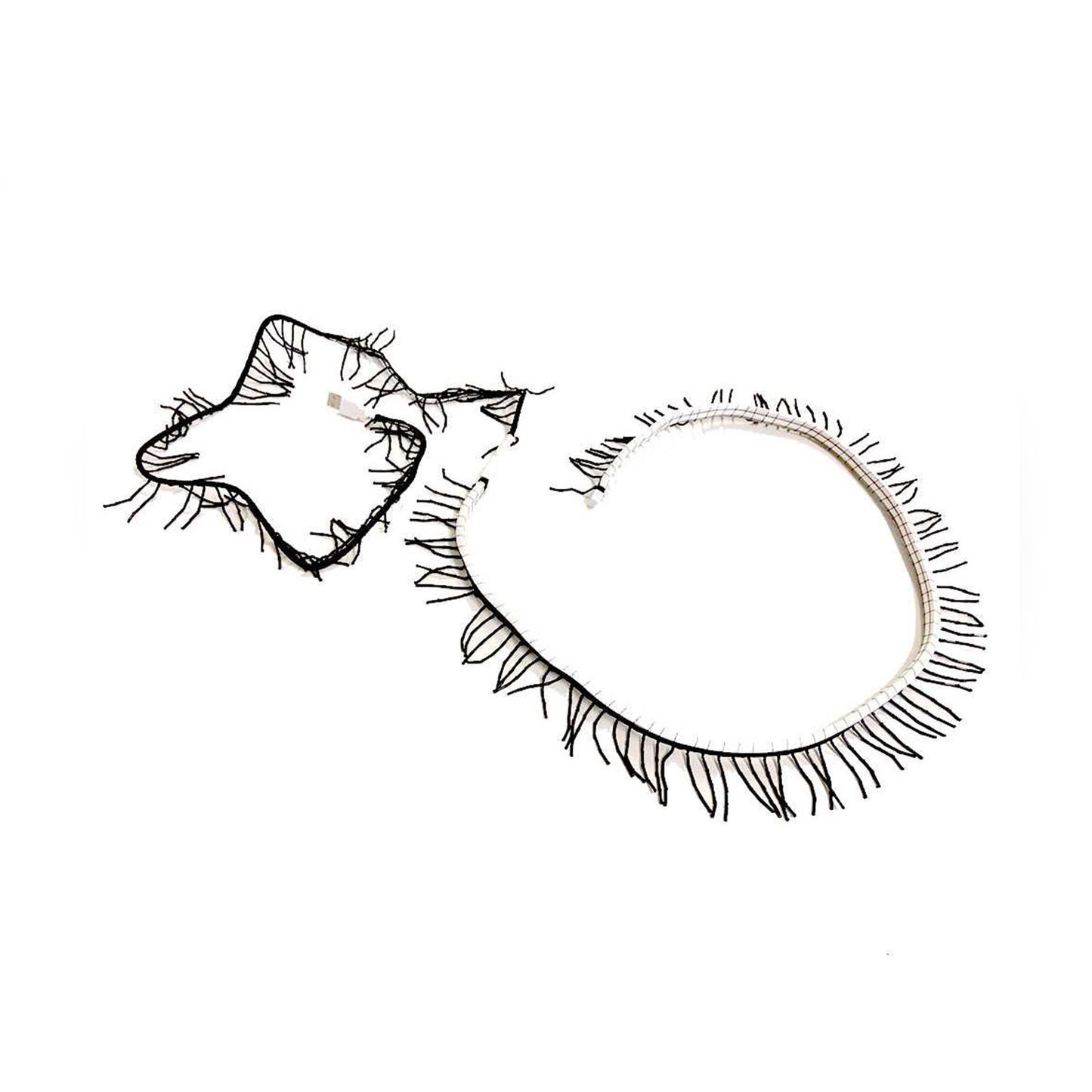 Nº26 Snake Light, White, Satin Black Pearl Fringe