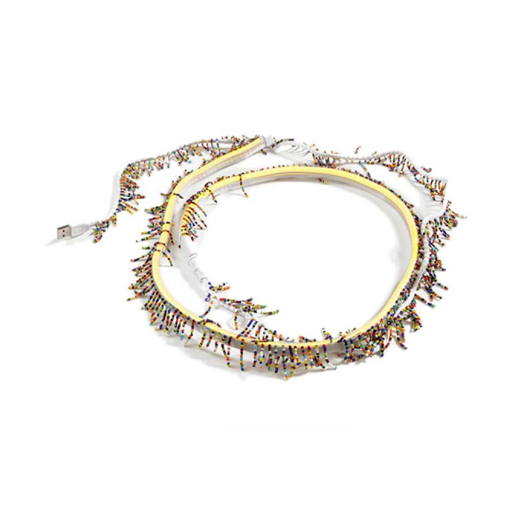 Nº26 Snake Light White, Multicolor Fringe