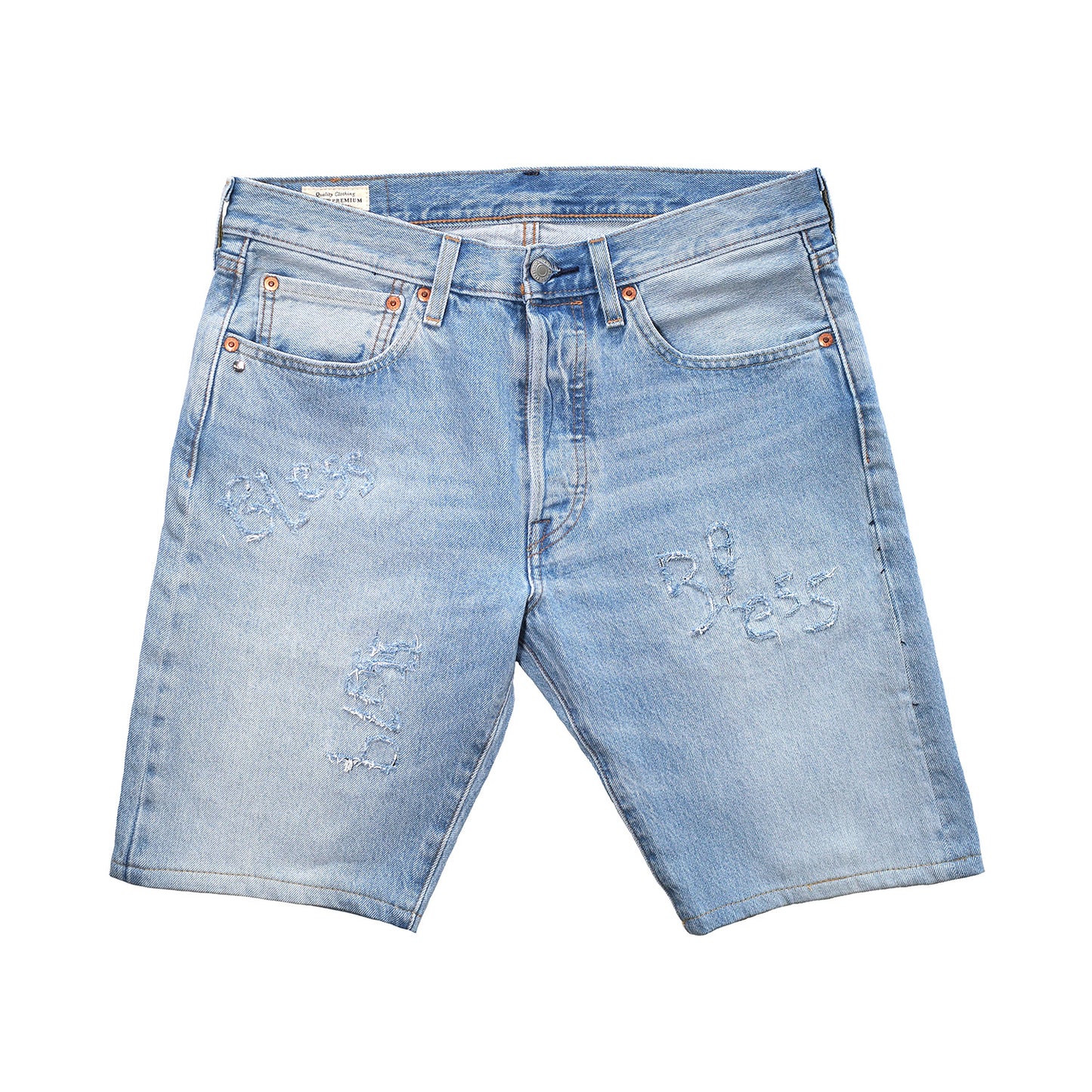 Nº74 Minimonogramm Shorts Blue Denim