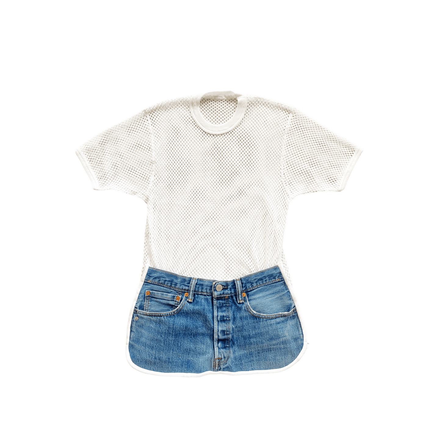 Nº77 T-Shorts Denimblue, White