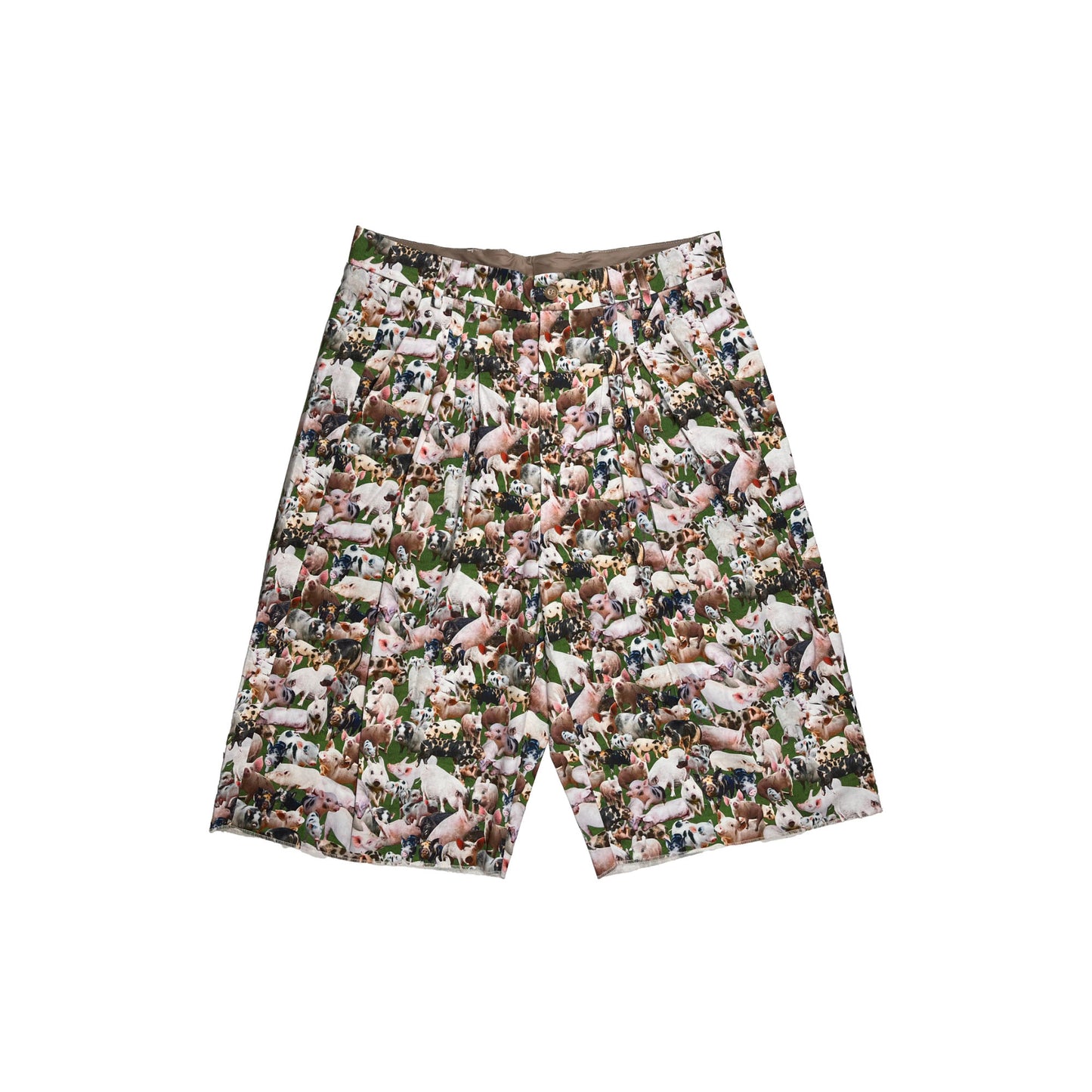 Nº79 Ultrawidepleated Bermuda Animal Print Pigs