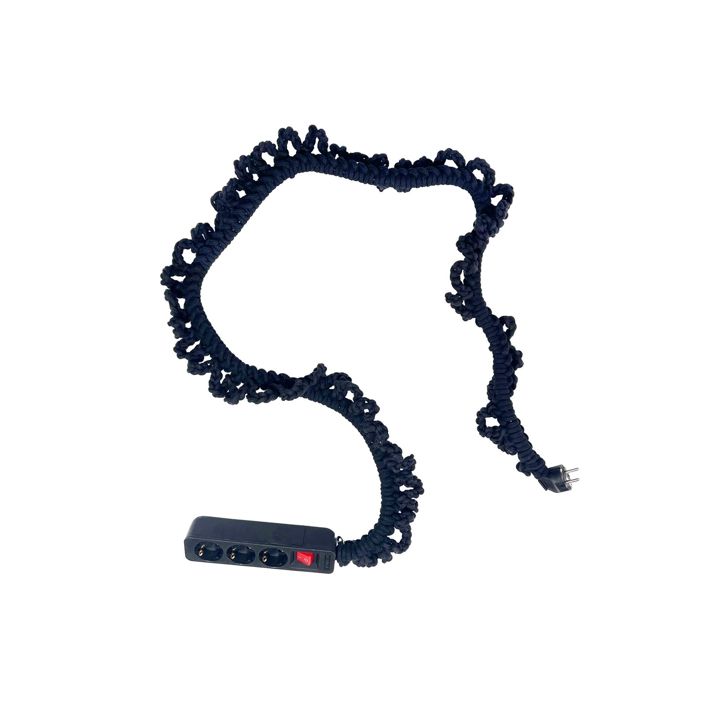 Nº80 Multiplug 1.4m Crochet Macrame Black