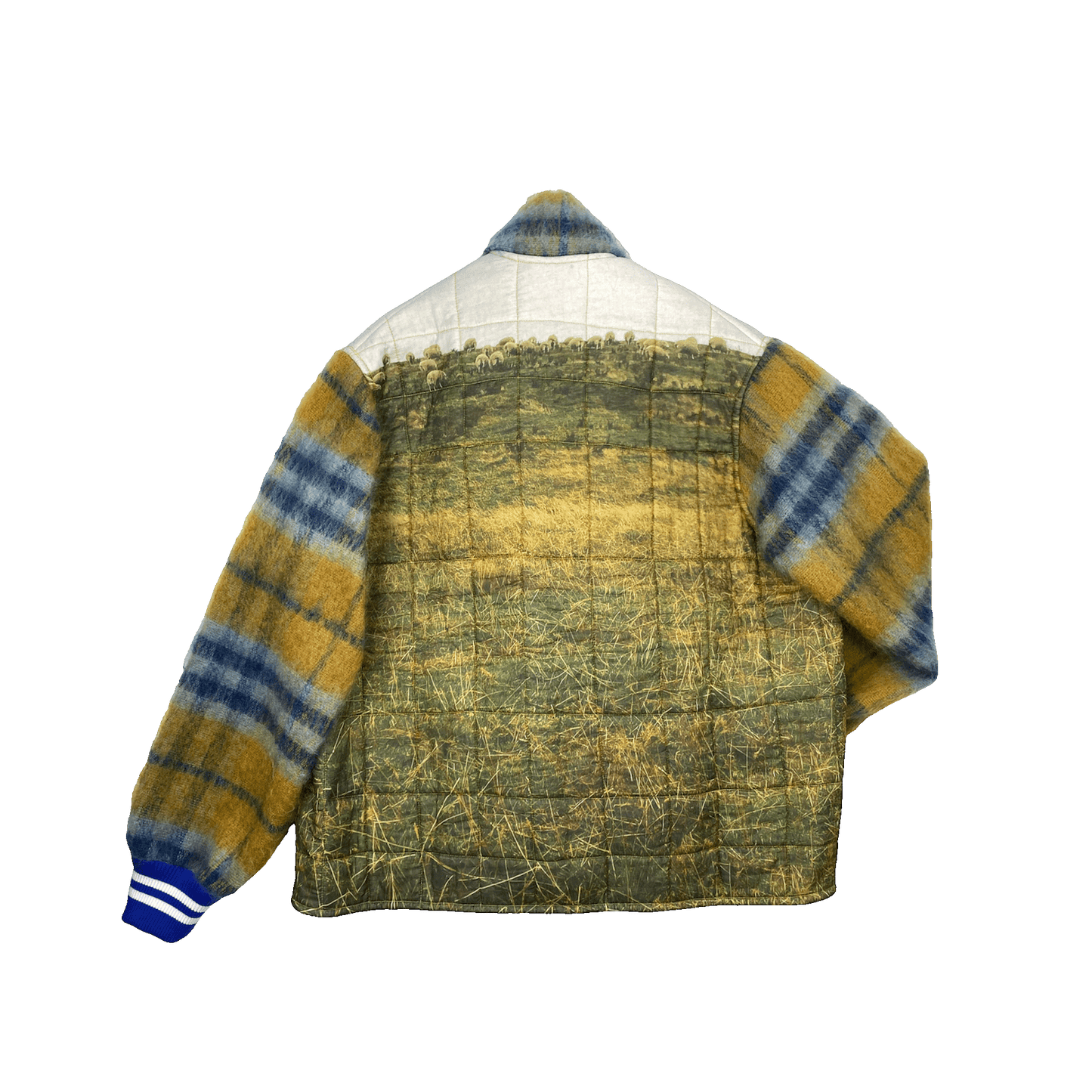 Nº70 Openquiltfront Sheep Print / Austin Gold Mohair Check