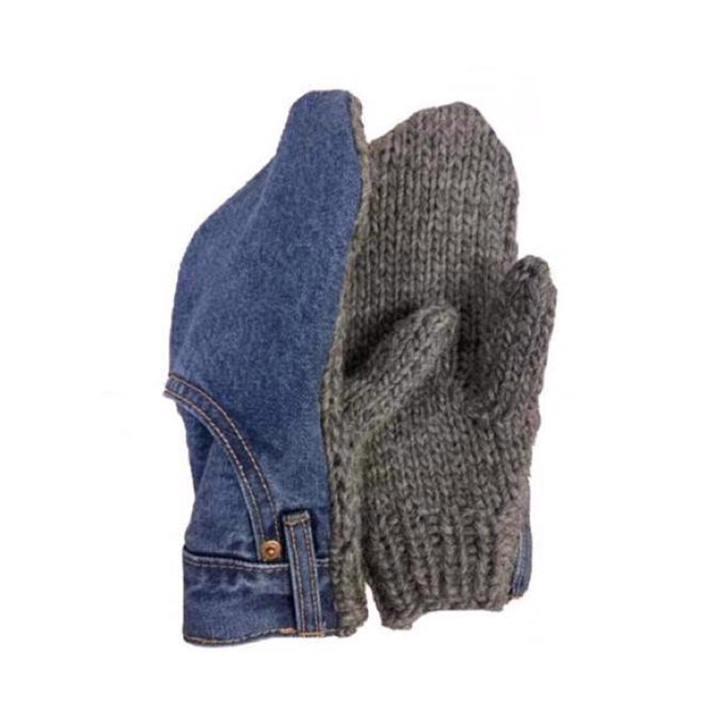 Nº75 Pocketgloves Denimknit Blue/Grey