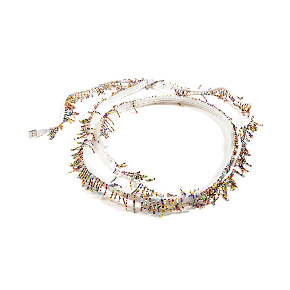 Nº26 Snake Light White, Multicolor Fringe