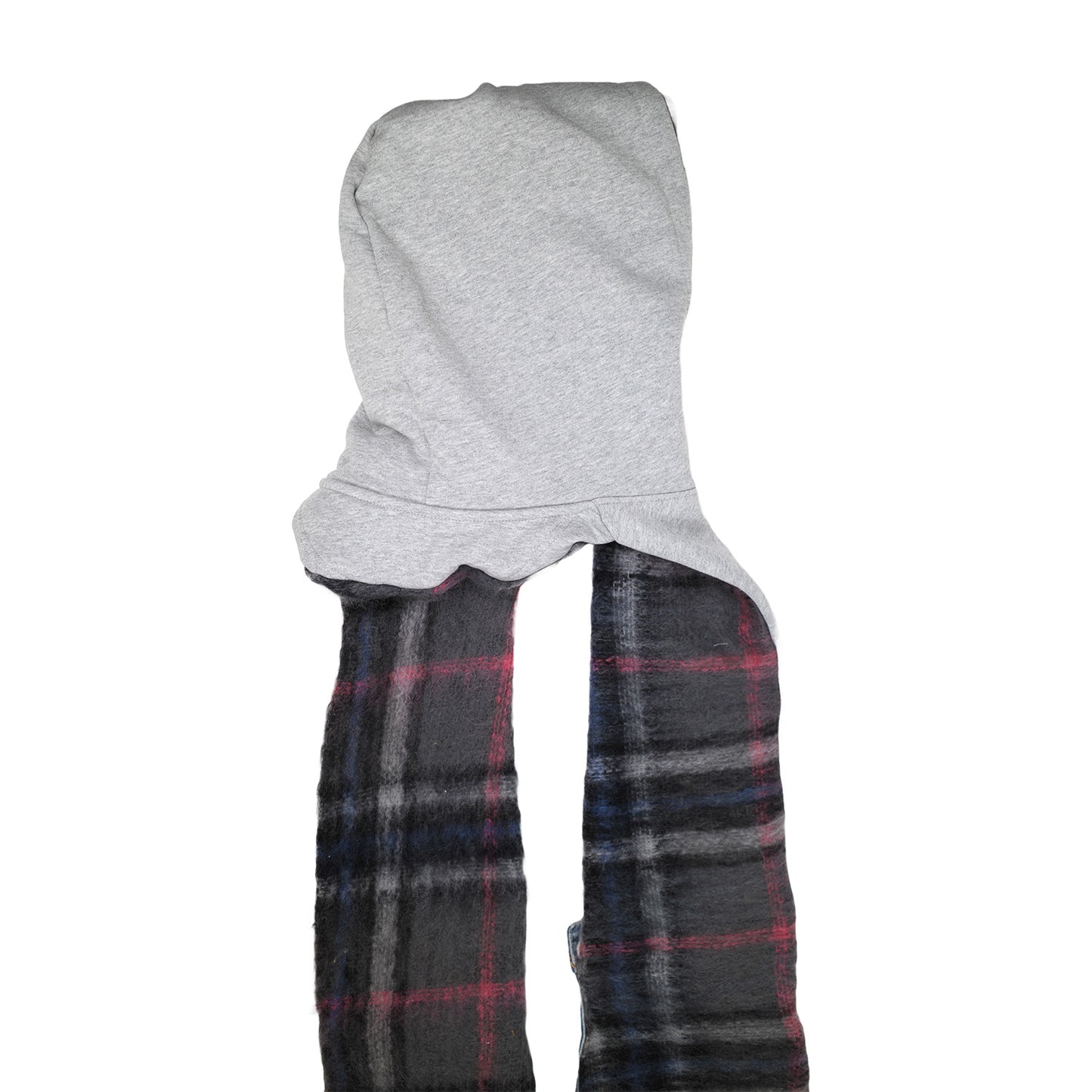 Nº75 Sweat Jeansscarf Grey Mohair, Denimblue