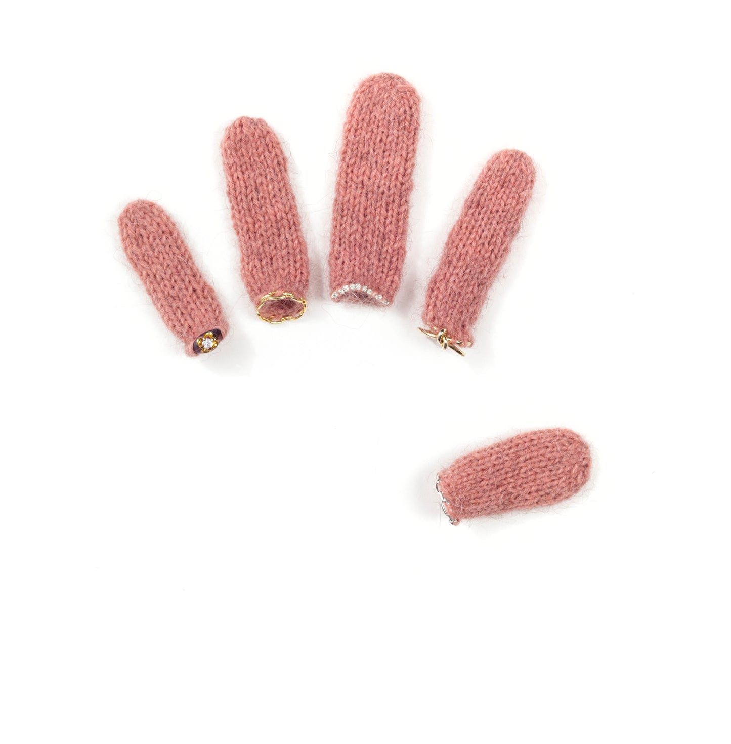 Nº73 Ring Gloves Single Chiengora® Rose