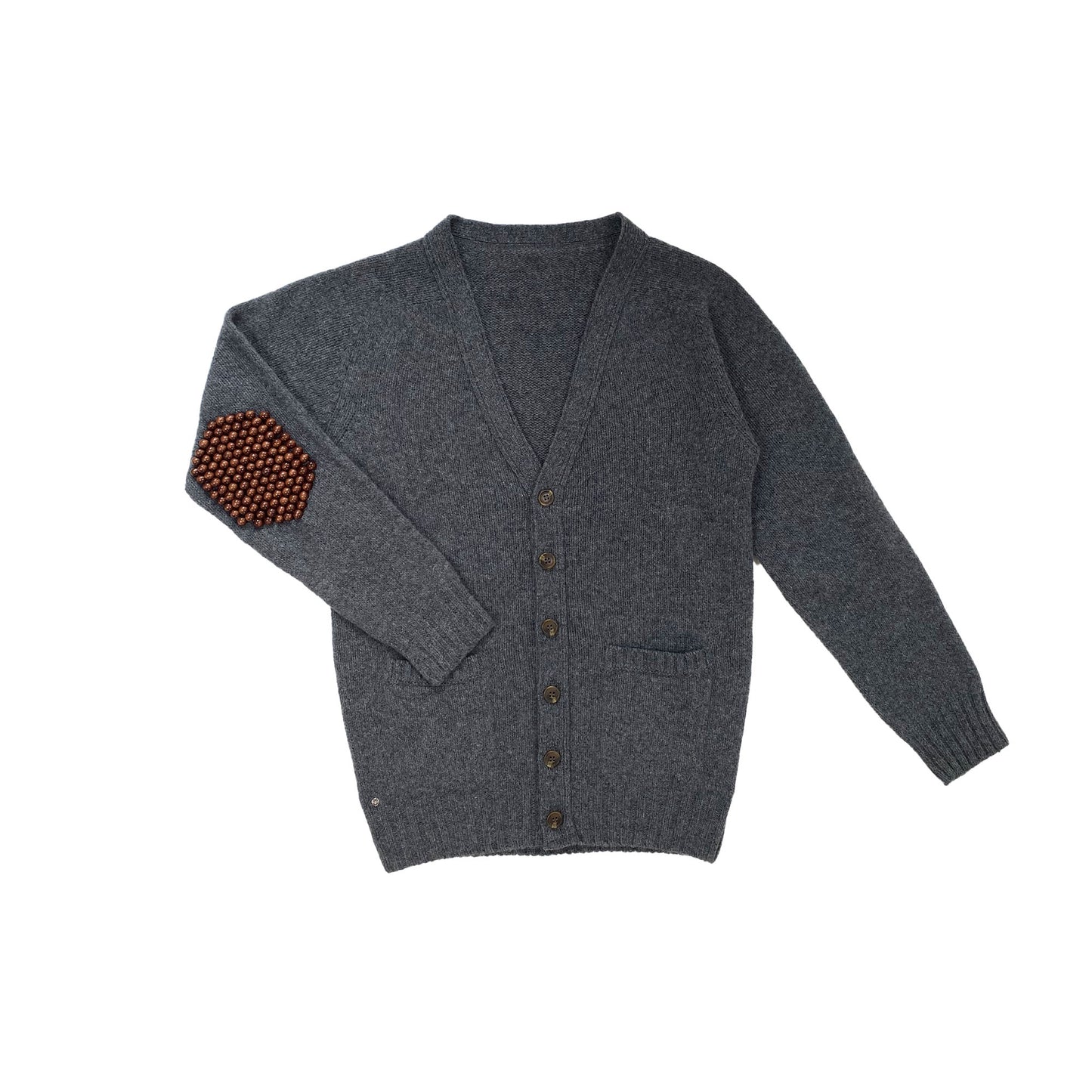N°80 Pearlpad Cardigan Grey / Brown