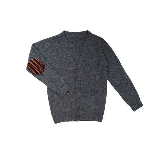 N°80 Pearlpad Cardigan Grey / Brown