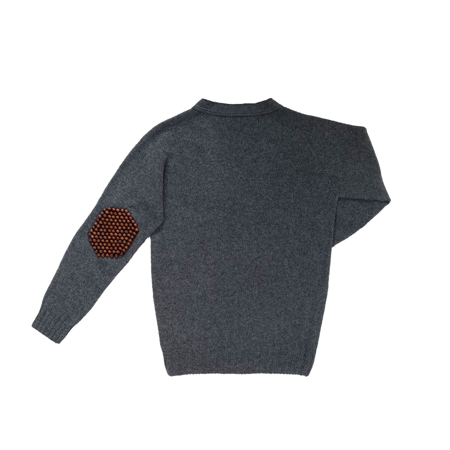 N°80 Pearlpad Cardigan Grey / Brown