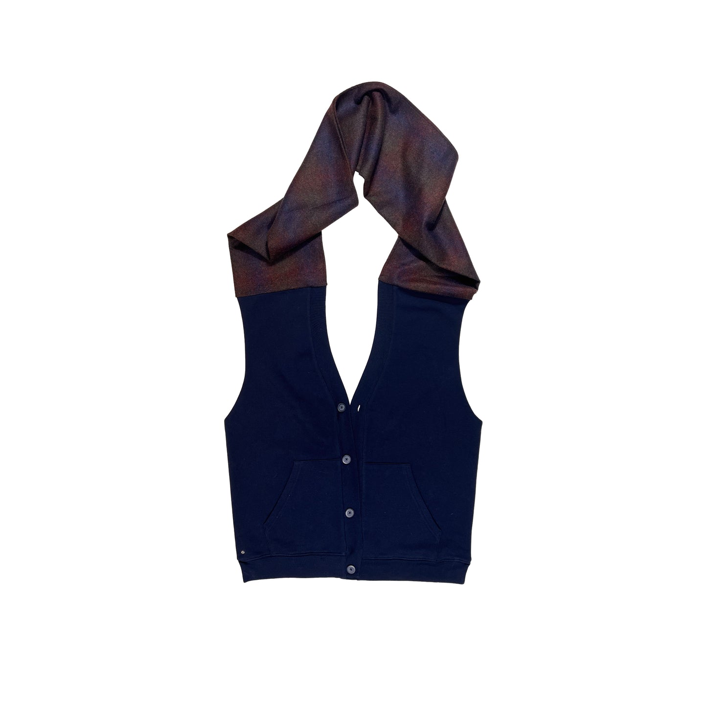 N°80 Cardiganfrontscarf Blue, Multicolorbrown
