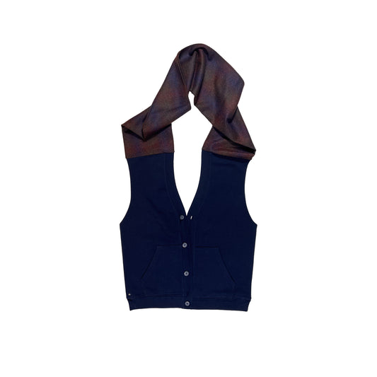 N°80 Cardiganfrontscarf Blue, Multicolorbrown