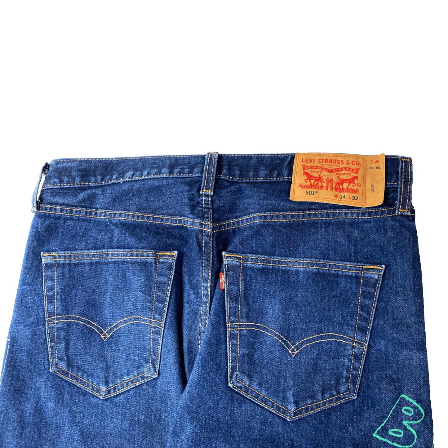 Nº71 Embroidery Jeans Vintage Levi's Denim Blue / Multicolour