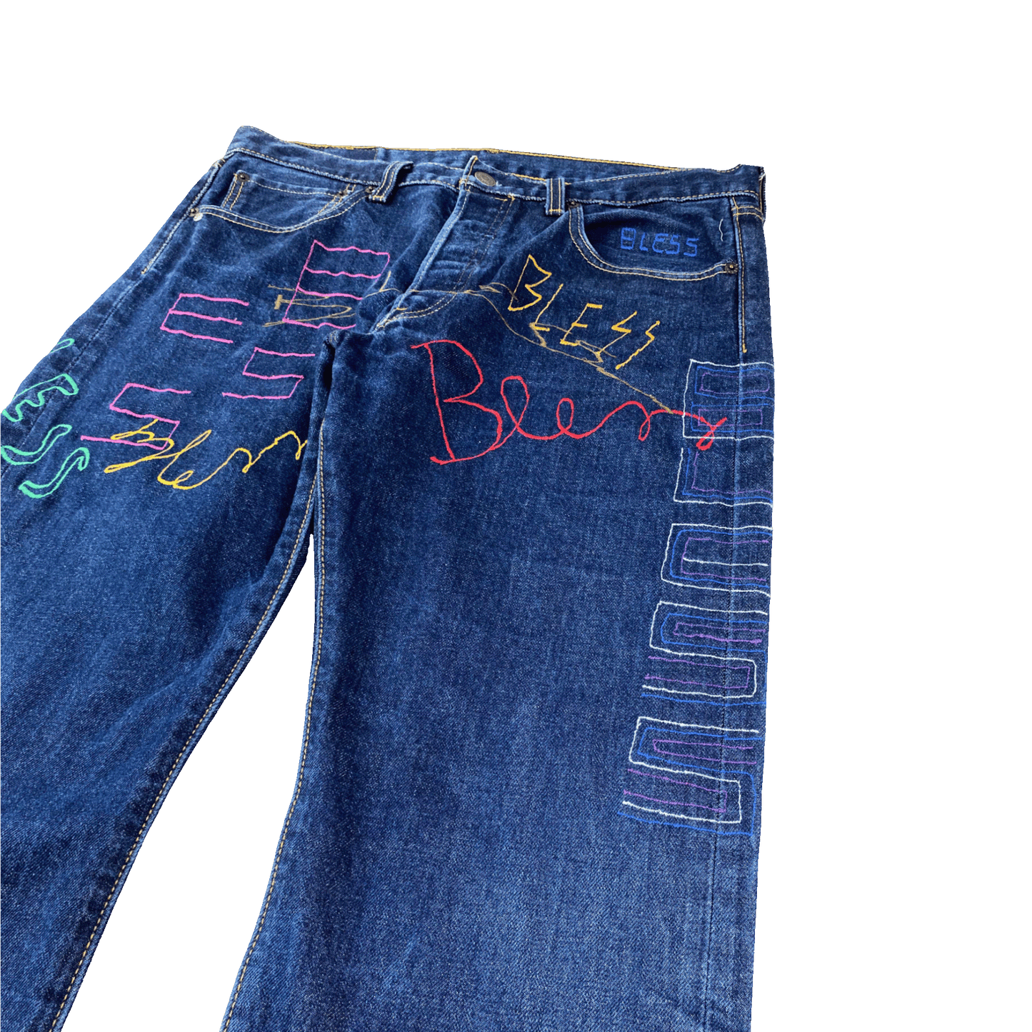 Nº71 Embroidery Jeans Vintage Levi's Denim Blue / Multicolour