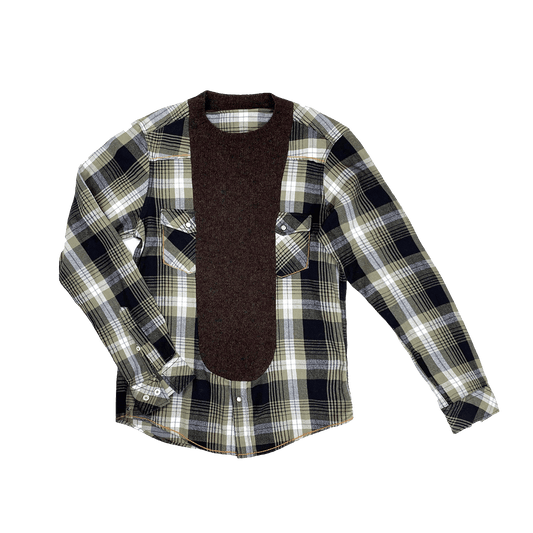 Nº68 Frontinsertpullover, Green Check, Brown Sweater