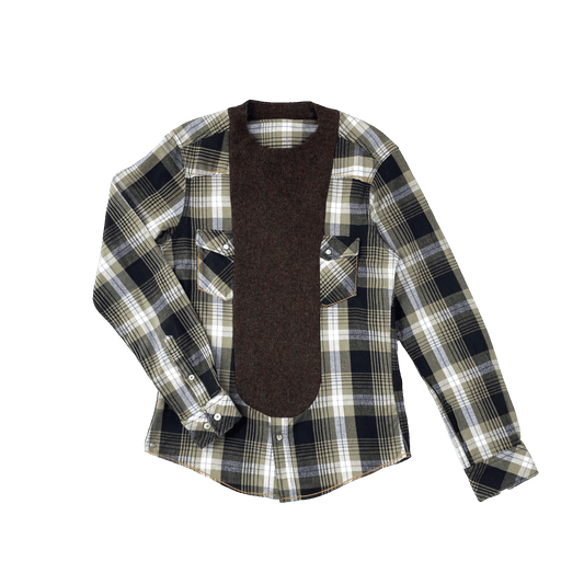 Nº68 Frontinsertpullover, Green Check, Brown Sweater