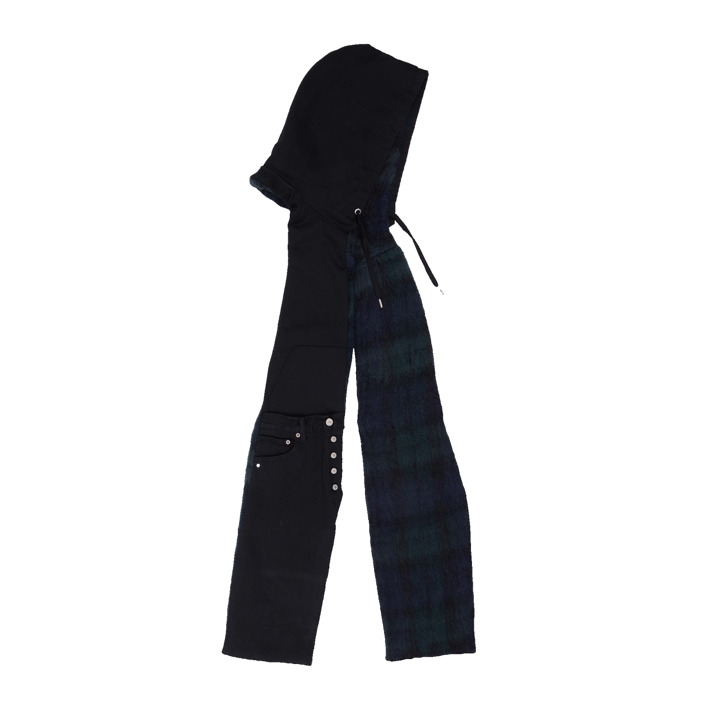 Nº78 Sweat Jeansscarf Denim Black, Blue Green Check Mohair