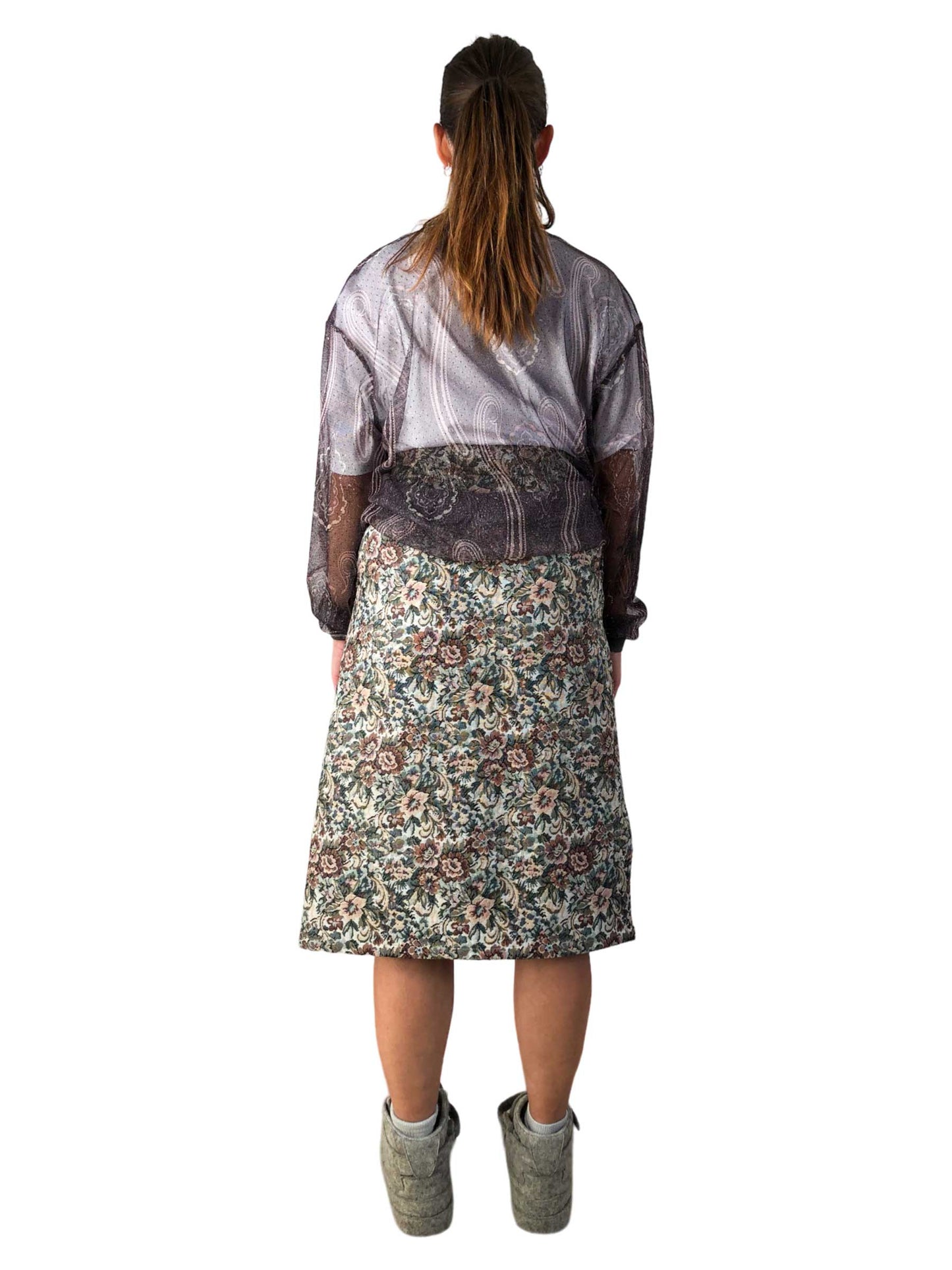 Nº75 SMLXL Skirt Flower Beige