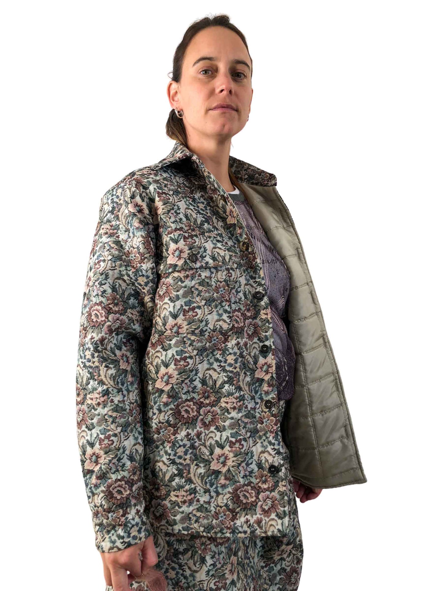 Nº75 Woodhacker Shirt Flower Gobelin Beige