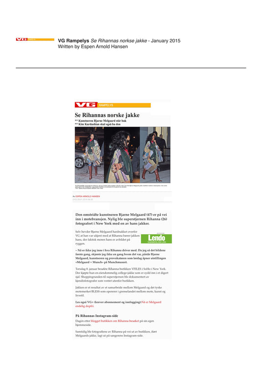 VG Rampelys, Se Rihannas norkse jakke, January 2015