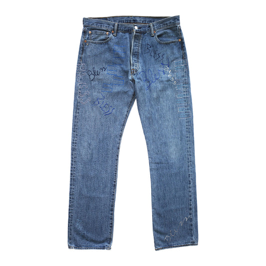 Nº71 Embroidery Jeans Vintage Levi's Denim Blue / Blue