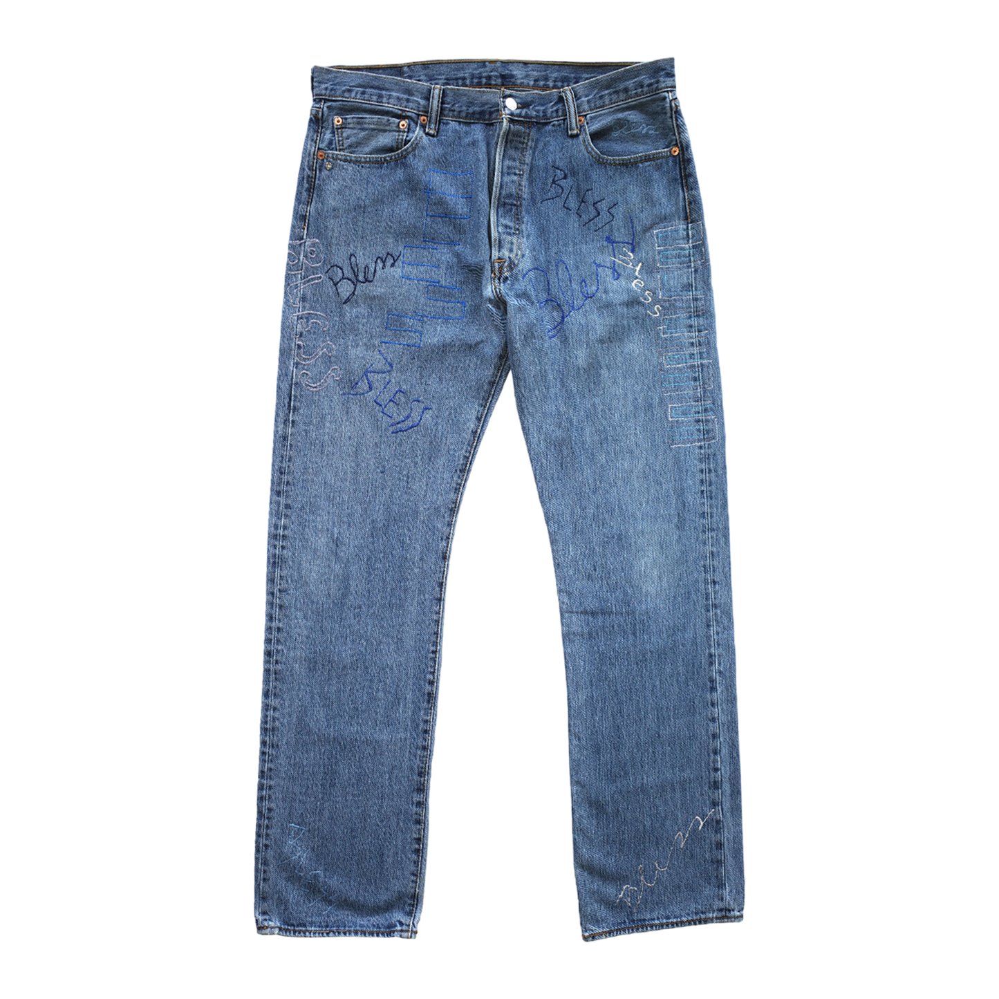 Nº71 Embroidery Jeans Vintage Levi's Denim Blue / Blue