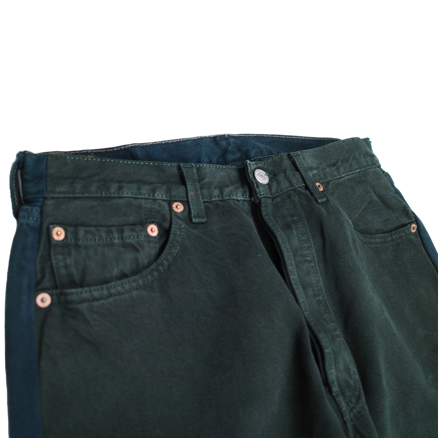 Nº73 Jeanspleatfront Olivegreen / Bluegreen