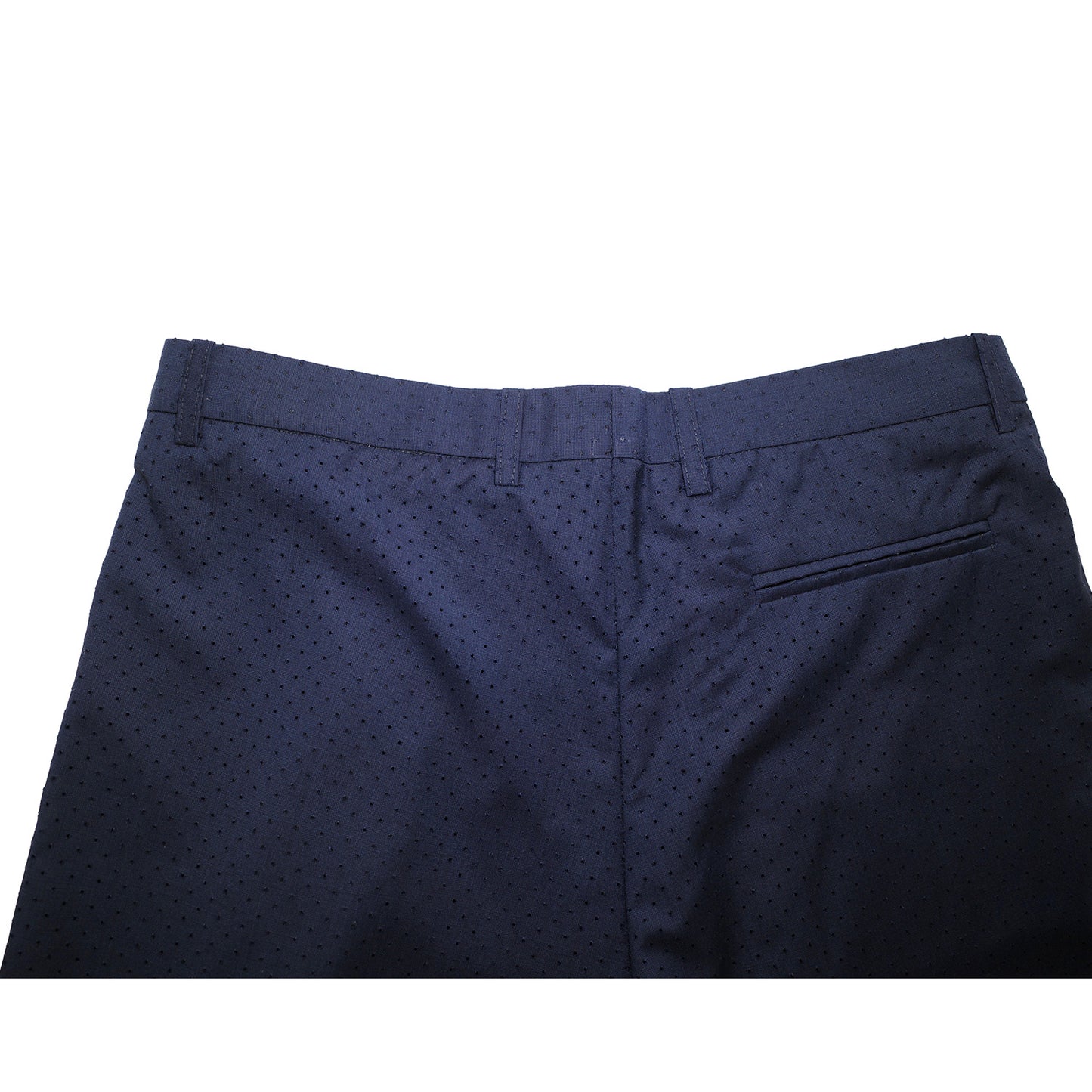 Nº74 Pleatbermuda Perforated Wool Navy