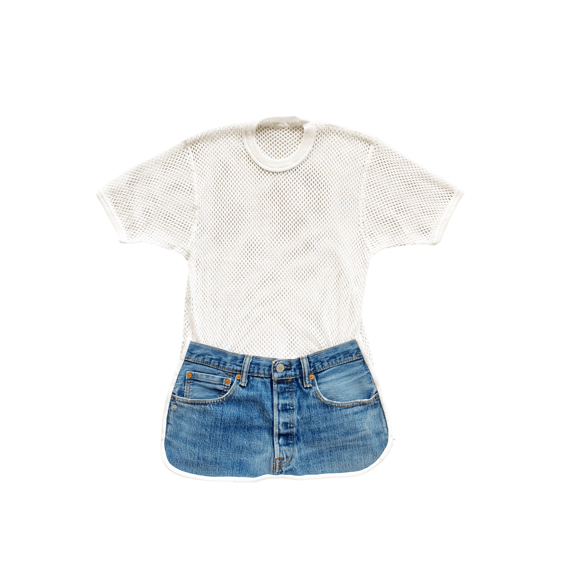 Nº77 T-Shorts Denimblue, White – BLESS Nº77 T-Shorts Denimblue, White – BLESS