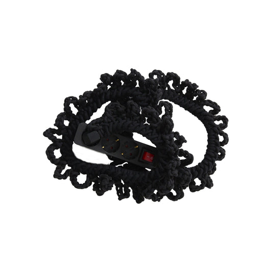 Nº80 Multiplug 1.4m Crochet Macrame Black